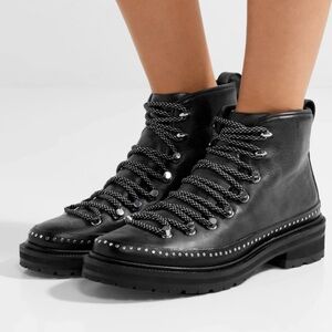 Rag & Bone Leather Studded Accents Combat Boots